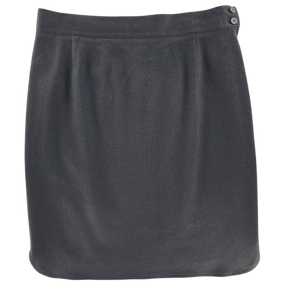Paolo Tonali Skirt Womens IT 50 Black Wool Blend Side Button Made in Italy